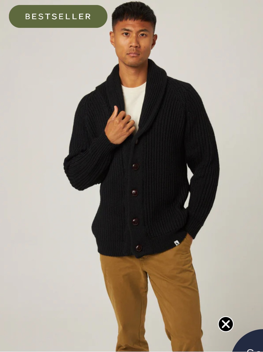 Peregrine Waffle Shawl Cardigan Black Size Medium